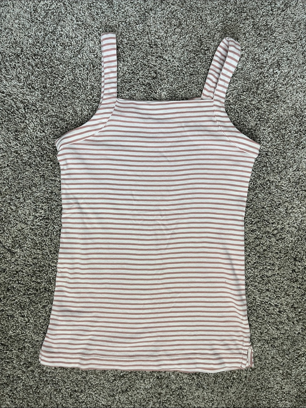 Striped Square-Neck LOFT Cotton Tank Top